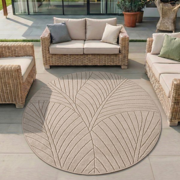 Bež okrugao unutarnji i vanjski tepih ø 120 cm Nova 1203 – Ayyildiz Carpets-image-1