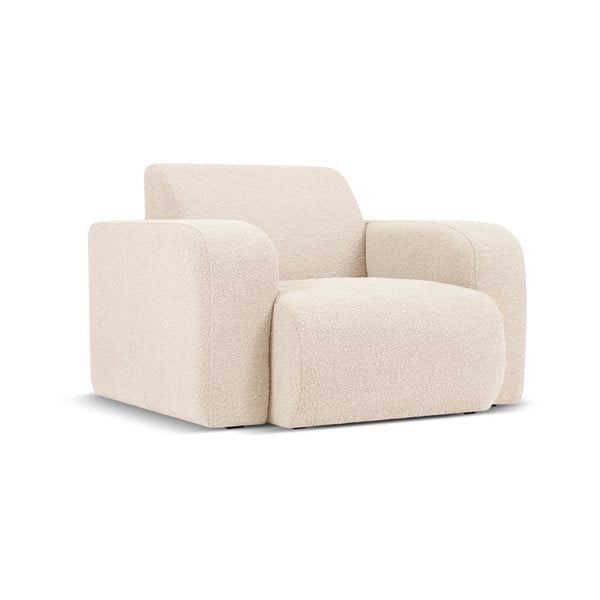 Bež fotelja od bouclé tkanine Molino – Micadoni Home