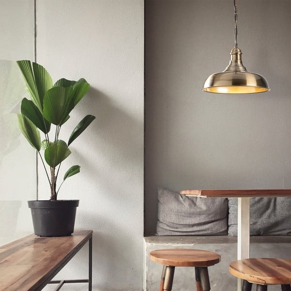 Viseća svjetiljka u zlatnoj boji s metalnim sjenilom ø 32 cm Rosea – Opviq lights-image-1