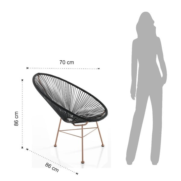 Crna vrtna fotelja od umjetnog ratana Numana – Tomasucci-image-3