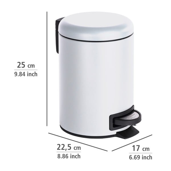 Bijela kanta za smeće Wenkoo Leman, 3 l-image-2