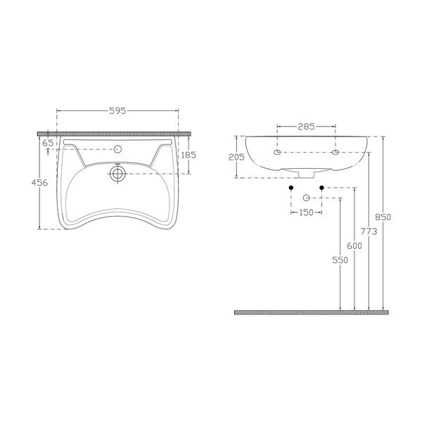 Bijeli keramički umivaonik 59x45,5 cm Handicap – Sapho-image-3