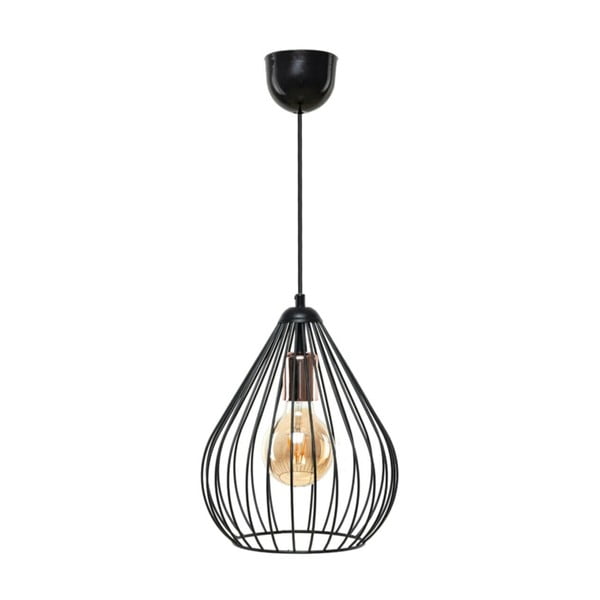 Crna viseća svjetiljka s metalnim sjenilom ø 24 cm – Opviq lights