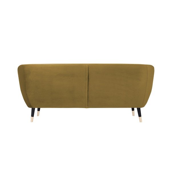 Senf žuta sofa s crnim nogama Mazzini Sofas Amelie, 188 cm-image-4