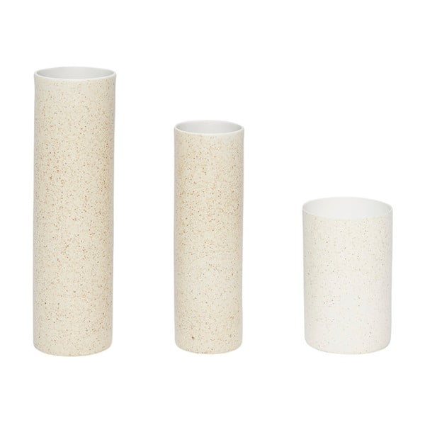 Set od 3 Hübsch Tycho kremaste vaze