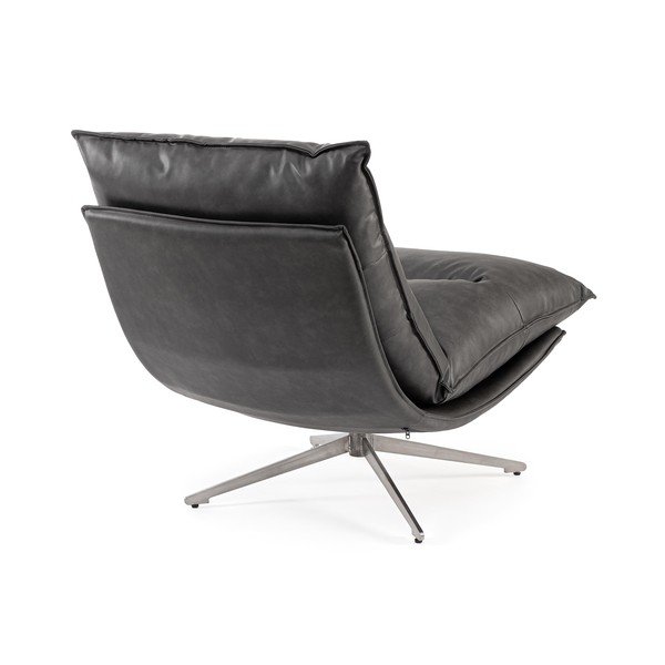 Tamno siva fotelja s prostorom za odlaganje od imitacije kože Alanez – Bizzotto-image-4