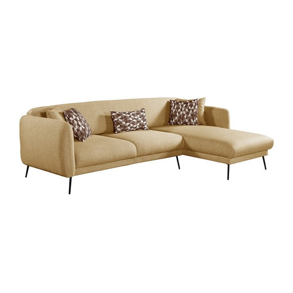 Žuta rasklopiva kutna garnitura Pandia Home Madrid, desni kut-image-2