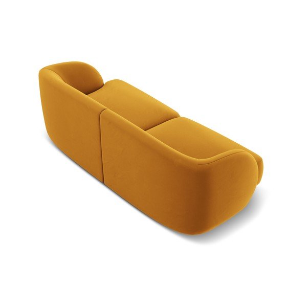 Senf žuta baršunasta sofa 184 cm Miley  – Micadoni Home-image-3
