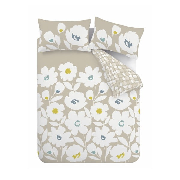 Bijelo-bež posteljina za krevet za jednu osobu 135x200 cm Craft Floral - Catherine Lansfield