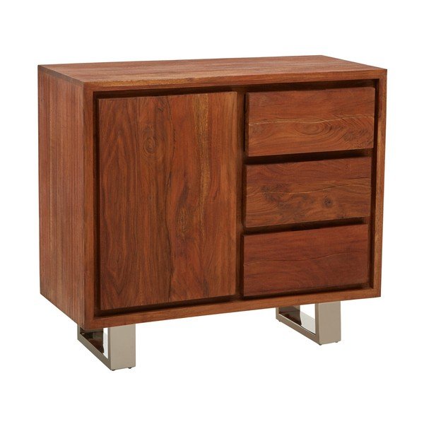 Komoda od masivnog bagrema u tamnoj prirodnoj boji 92x82x40 cm Simla – Premier Housewares