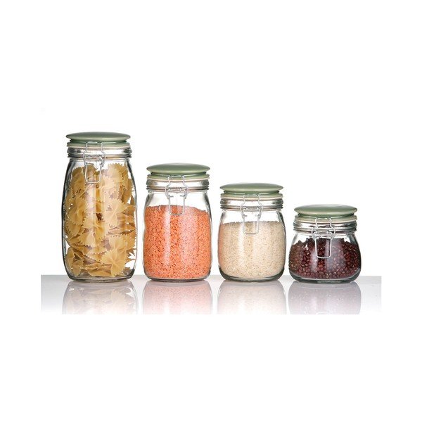 Staklenka za namirnice sa zelenim poklopcem Premier Housewares , 1,5 l-image-1