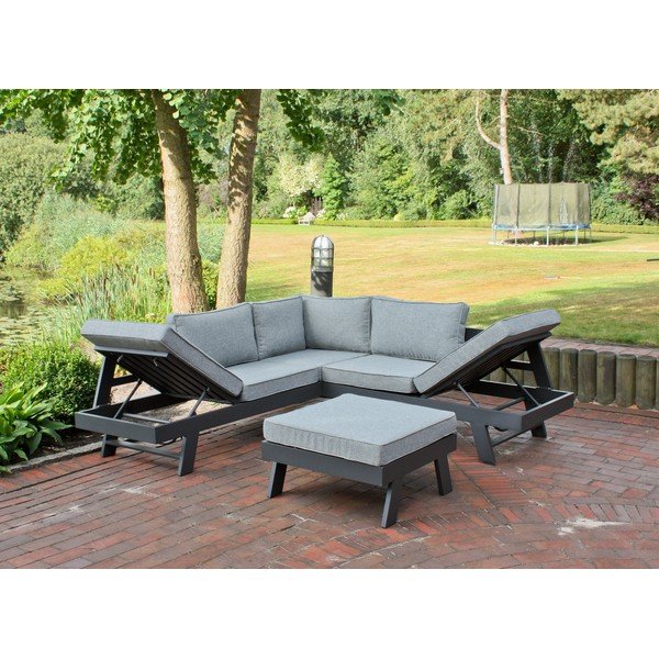 Siva vrtna garnitura aluminijska za 4 osobe Donna – Garden Pleasure-image-2