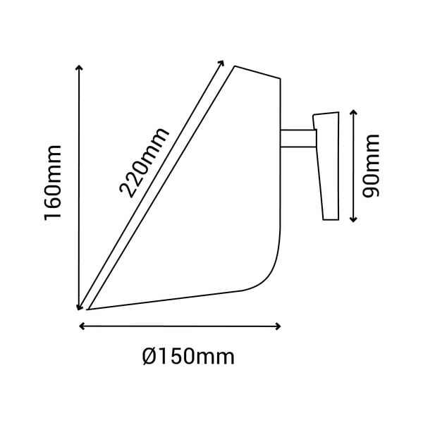 Crna zidna svjetiljka SULION Lisboa, visina 16 cm-image-3