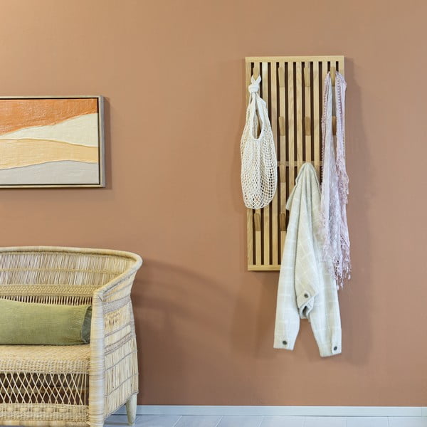 Ploča za vješanje garderobe od punog hrasta u prirodnoj boji 46x100x8 cm Parco – Spinder Design-image-4