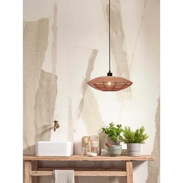 Viseća svjetiljka u prirodnoj boji sa sjenilom od ratana ø 40 cm Tanami – Good&Mojo-image-1