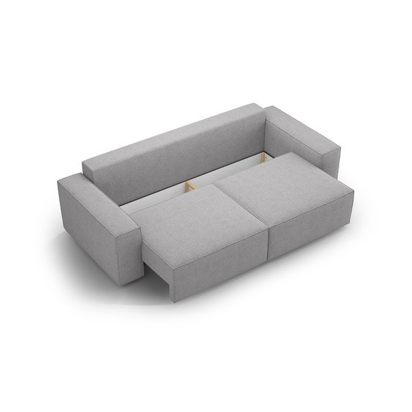 Svijetlo siva sklopiva sofa od bouclé tkanine 247 cm Jodie – Micadoni Home-image-3