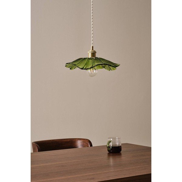 Zelena/u zlatnoj boji staklena viseća svjetiljka ø 30 cm Nugget – Jotex-image-2