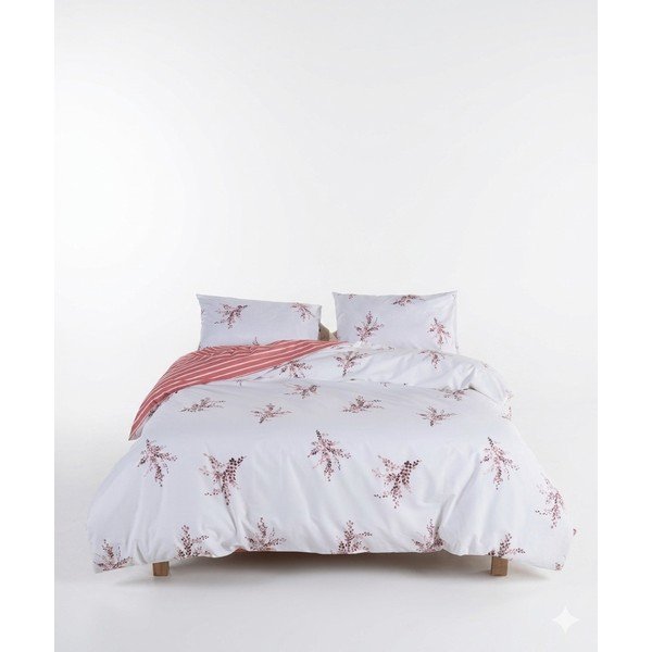 Bijela/ružičasta posteljina za krevet za jednu osobu od renforce pamuka 140x200 cm Breeze Floral – Mila Home Luxury