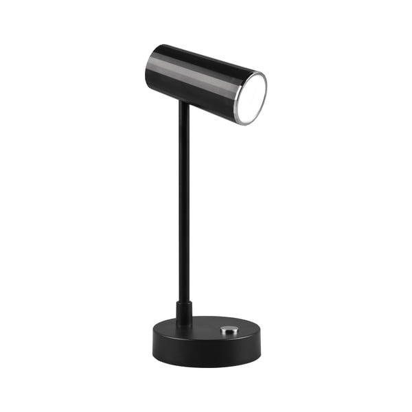 Sjajno crna LED stolna lampa s mogućnošću zatamnjivanja (visina 28 cm) Lenny – Trio
