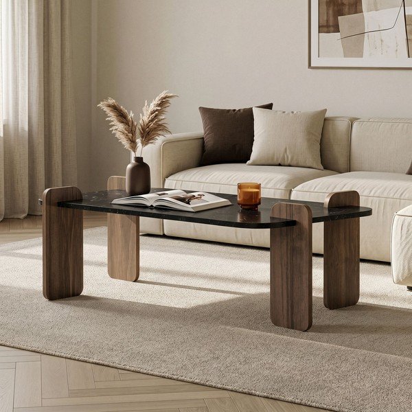 Crni stolić za kavu 60x120 cm Renard – Nordure-image-1