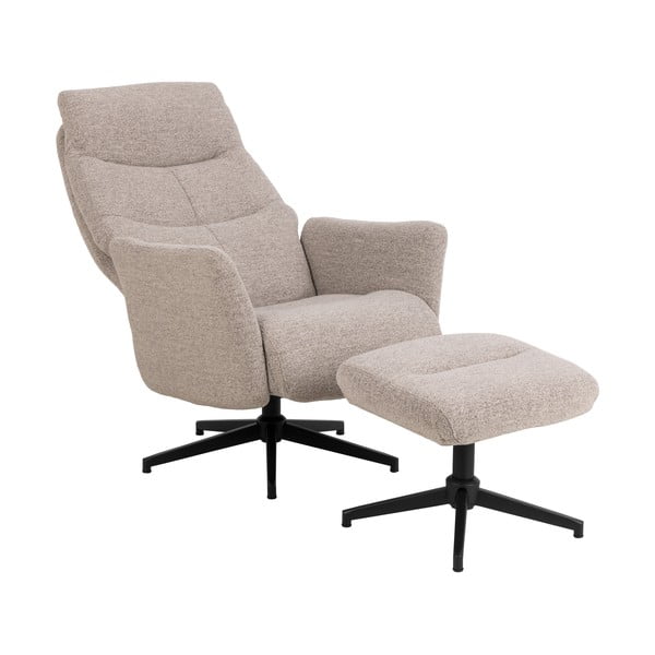 Bež fotelja za opuštanje od bouclé tkanine London – Actona-image-3