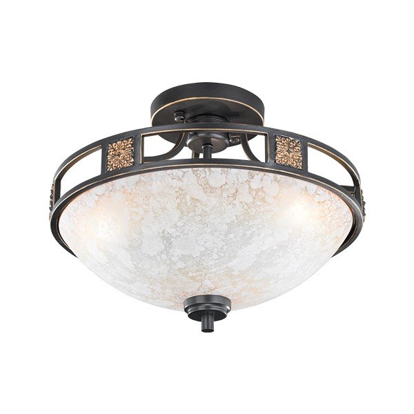 Crna stropna svjetiljka sa staklenim sjenilom ø 42 cm Quinta – Trio