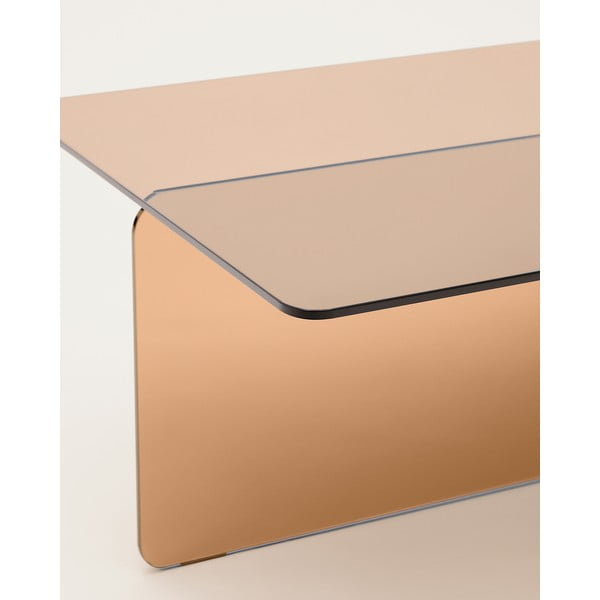 Smeđi stakleni stolić za kavu 60x120 cm Zaren – Kave Home-image-3