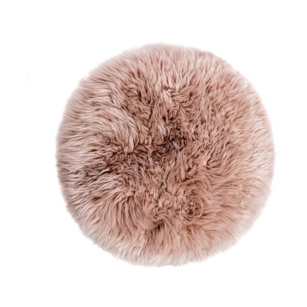 Stolac sa svjetlosmeđim jastukom od ovčjeg krzna Royal Dream, ⌀ 36 cm-image-1