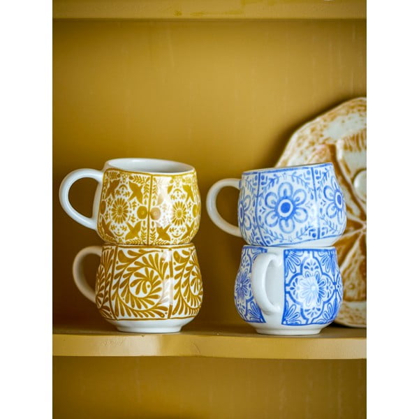 Plave/narančaste šalice u setu 4 kom za espresso od kamenine 155 ml Milton – Bloomingville-image-2