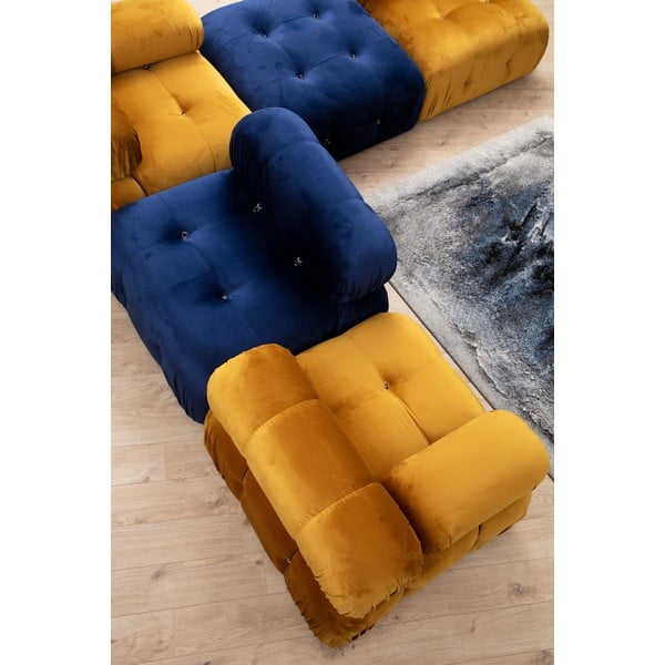 Tamno plavi baršunast tabure Bubble – Artie-image-1