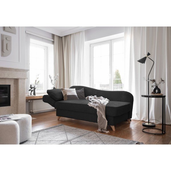 Antracitno siva ležaljka od samta (s lijevim kutom) Chic Charlotte – Miuform-image-2