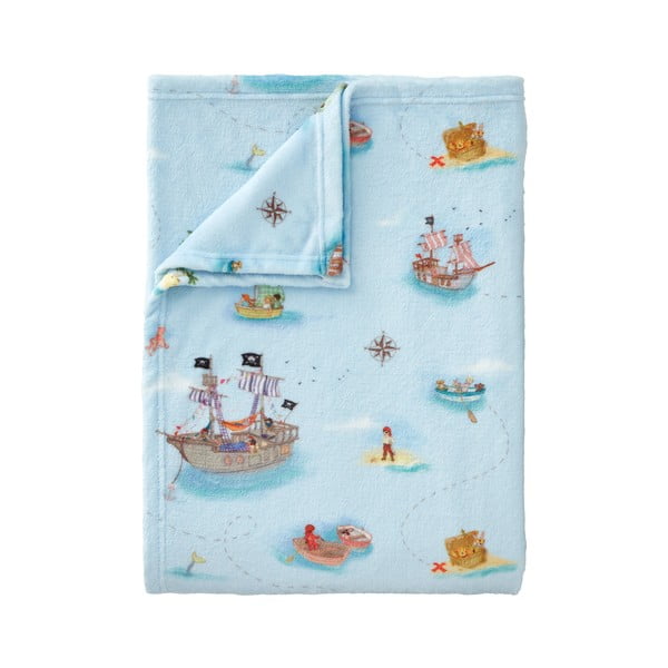 Plava deka za bebe od mikropliša 150x200 cm Pirates – Belle & Boo