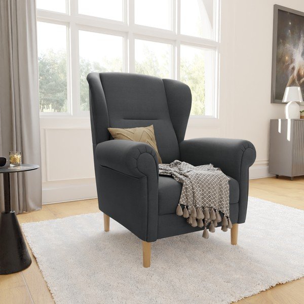 Tamno siva wing fotelja Swan – Ropez-image-3