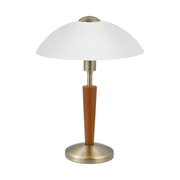 Siva/smeđa stolna lampa s mogućnosti zatamnjivanja sa staklenim sjenilom (visina 35 cm) SOLO 1 – EGLO