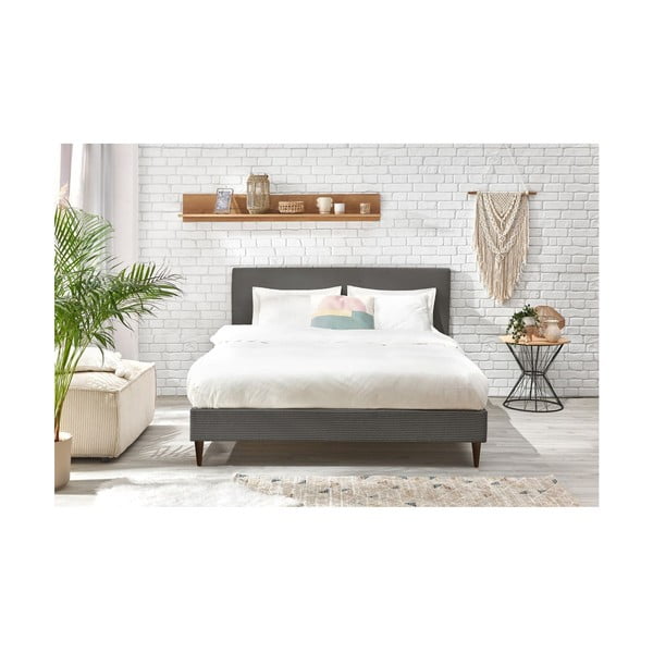 Tamno sivi bračni krevet Bobochic Paris Anja Dark, 180 x 200 cm-image-4