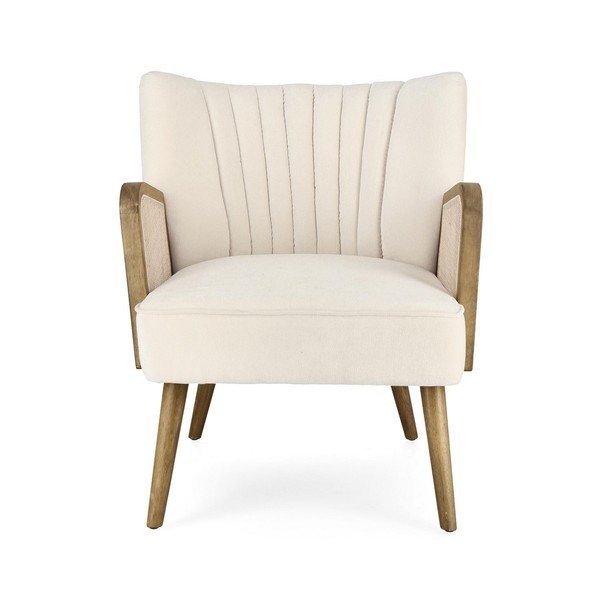 Bež baršunasti fotelja Virna – Bizzotto-image-2