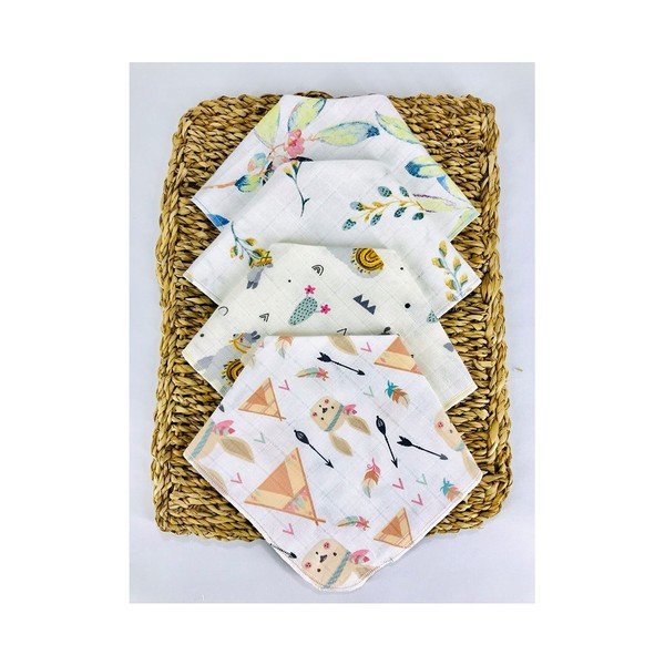 Bijeli podbradak od muslina u setu od 4 kom Mila - Lydia&Co-image-1