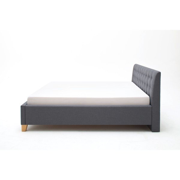 Sivi tapecirani bračni krevet bez podnice 140x200 cm Lucca – Meise Möbel-image-4