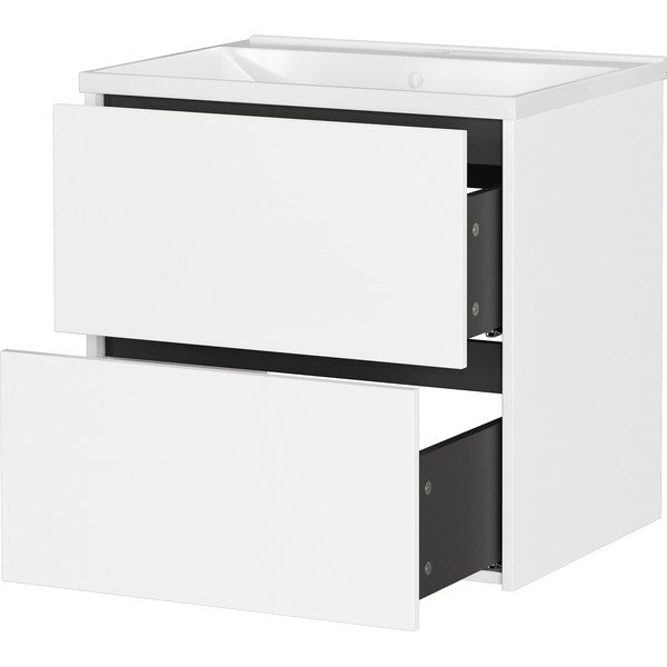 Bijeli zidni ormarić za ispod umivaonika u mat dekoru 61x61 cm Bodera – Germania-image-3