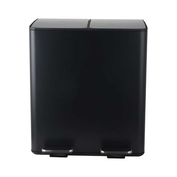 Mat crna željezna kanta za smeće 2x20 l za odvojeni otpad/s pedalom   Aliya – Spirella-image-3