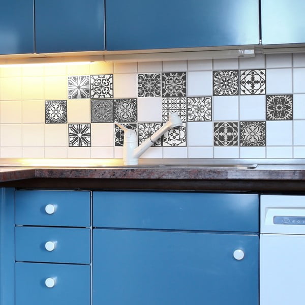 Set od 16 ukrasnih zidnih naljepnica Ambiance Noir, 15 x 15 cm-image-3