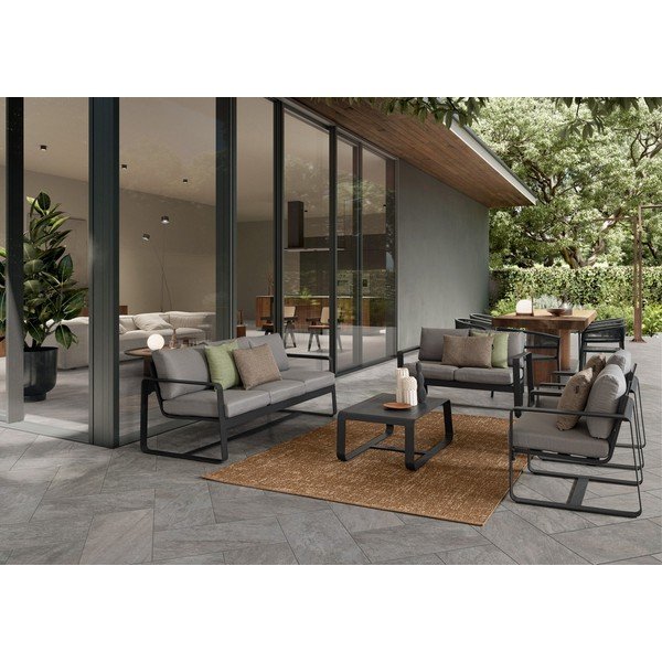 Siva vrtna sofa aluminijska Merrigan   – Bizzotto-image-1