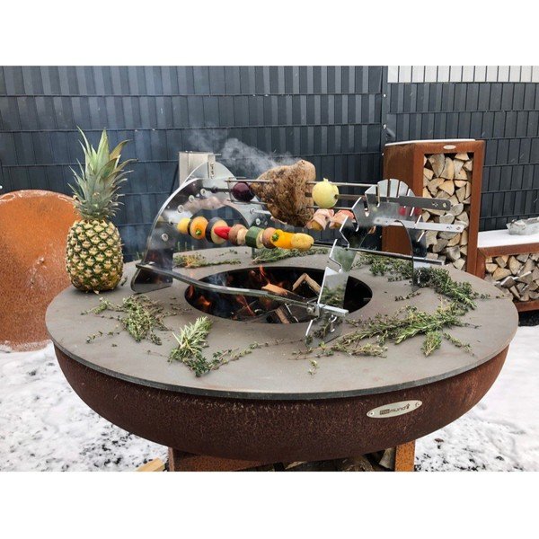 Držač za roštilj od kromiranog čelika Rotisserie Set – Remundi-image-1