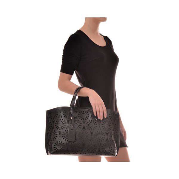 Crna kožna torba Mangotti Bags Lulia-image-4