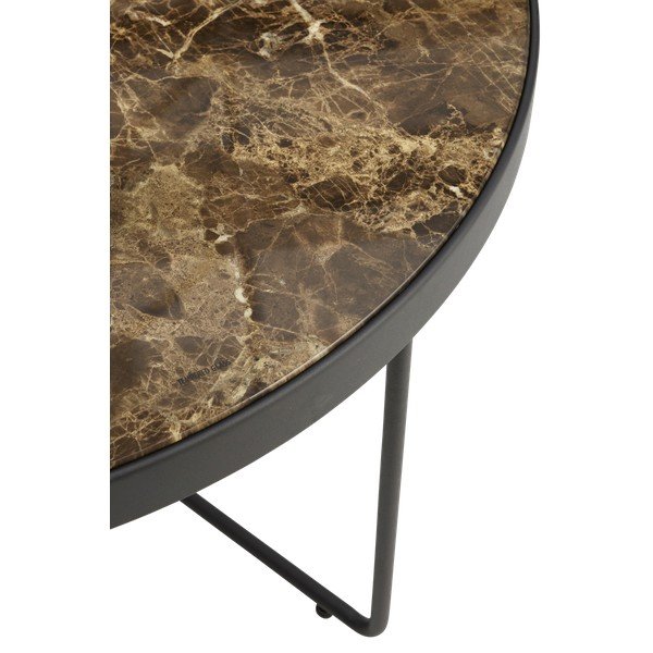 Smeđi željezni okrugao stolić za kavu ø 80 cm Gellina – Ellos Home-image-2