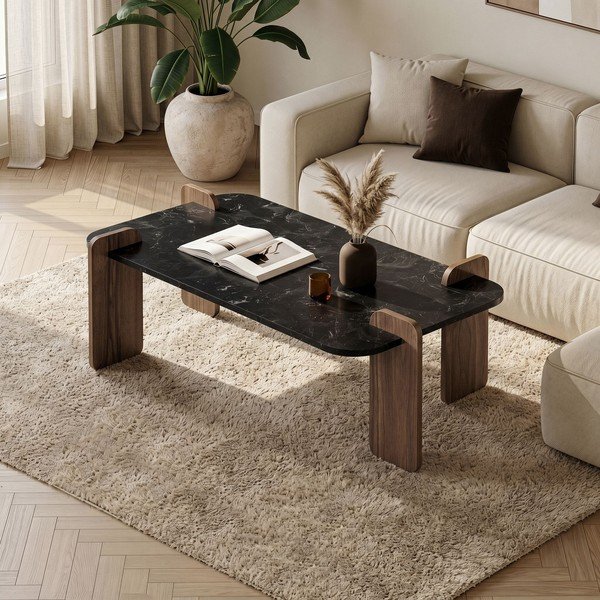 Crni stolić za kavu 60x120 cm Renard – Nordure-image-2
