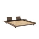 Smeđi bračni krevet od masivnog bora s podnicom 180x200 cm Social – Karup Design
