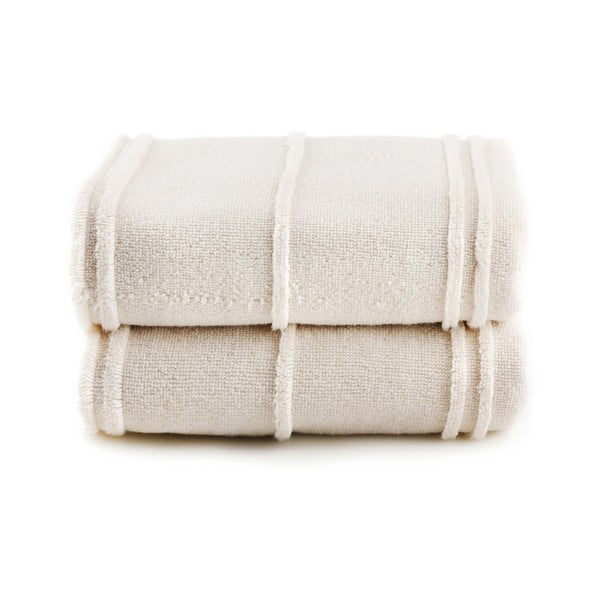 Krem ručnici u setu 2 kom od frotira 50x90 cm Arden – Foutastic-image-2