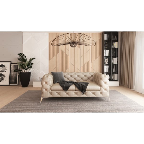 Bež baršunasti sofa 185 cm Chelsea – Ropez-image-1