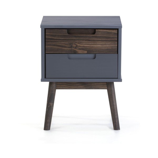 Sivi noćni ormarić od masivnog bora Nussa – Marckeric
